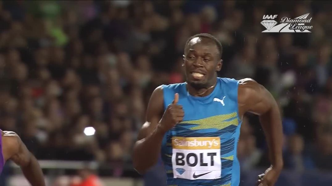 Reliving the moment Usain Bolt collided with a flower girl during his 100m win in Oslo